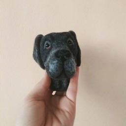 Needle Felted Great Dane Head, Realistic Dog Portrait Desk Decor - thumbnail 3
