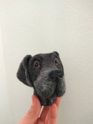 Needle Felted Great Dane Head, Realistic Dog Portrait Desk Decor