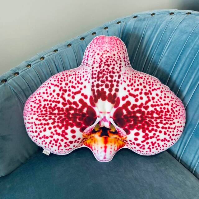 Orchid Flower Pillow, Detailed Flower Shape Cushion - image 1