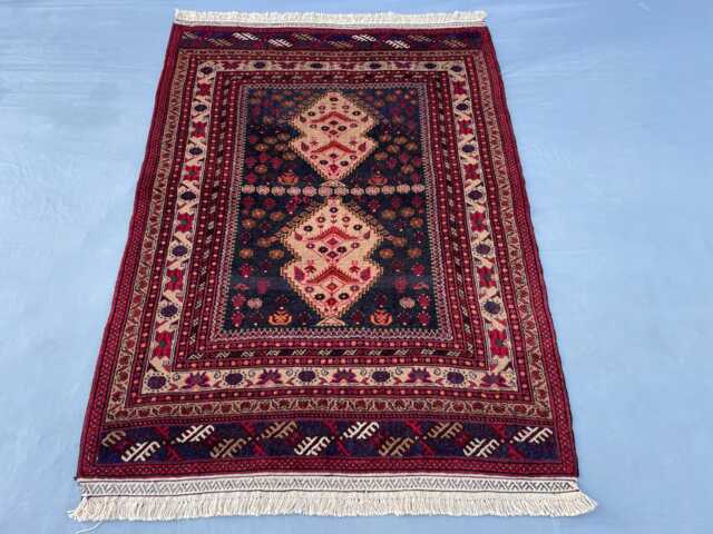 3x5 Afghan Tribal Rug - Handmade Wool Area Carpet With Bold Medallion Design Boho Persian Style Decor For Living Room Or Bedroom - image 1