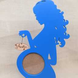 Personalised Baby Frame Ultrasound With Name Gender Reveal Paint Sonogram Shower Picture Pregnant Wood Photo - thumbnail 2