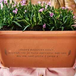 Special Birthday Gift Terracotta Planter - Personalised Window Box Trough - thumbnail 2