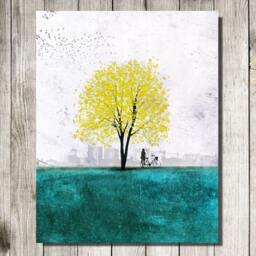 An Afternoon Under The Tree 11x14. Tree Art Print Giclee Print, Tree Art, Print, Art Collectibles, Wall Art, Wall Decor, Wall Decor, Bicycle - thumbnail 2