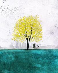 An Afternoon Under The Tree 11x14. Tree Art Print Giclee Print, Tree Art, Print, Art Collectibles, Wall Art, Wall Decor, Wall Decor, Bicycle - thumbnail 3