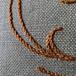 Acorn & Oak Pillow, Hand Embroidered, Craftsman Style, Mission - thumbnail 2