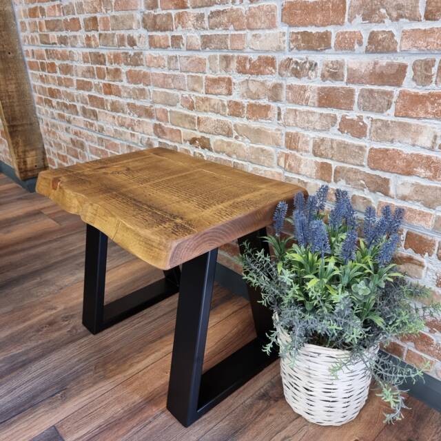 Lincoln - Live Edge Side Table Coffee Rustic Handmade Industrial - image 1