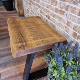 Lincoln - Live Edge Side Table Coffee Rustic Handmade Industrial - thumbnail 3
