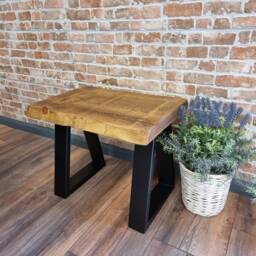 Lincoln - Live Edge Side Table Coffee Rustic Handmade Industrial - thumbnail 2