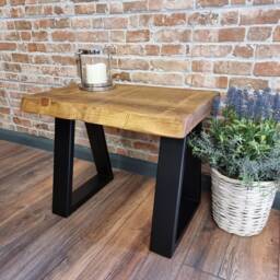 Lincoln - Live Edge Side Table Coffee Rustic Handmade Industrial - thumbnail 4