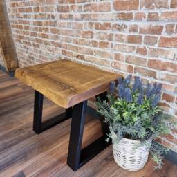 Lincoln - Live Edge Side Table Coffee Rustic Handmade Industrial
