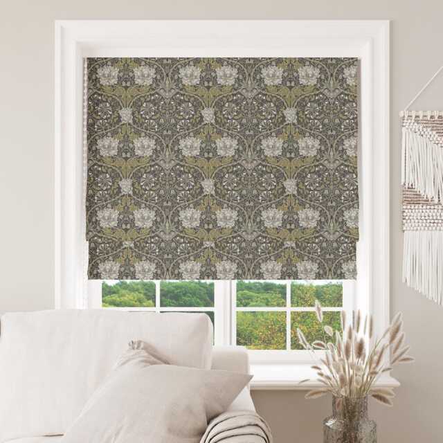 Custom Made To Measure Roman Blind Shade William Morris Honeysuckle Mocha Hand Crafted - image 1