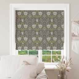 Custom Made To Measure Roman Blind Shade William Morris Honeysuckle Mocha Hand Crafted - thumbnail 1