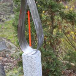 Sun Catcher Steel Candle Granite Stone Column 72 cm Fluorescent Acrylic Glass Sculpture En M??tal Metal Art Stol Escultura - thumbnail 2