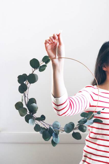 Modern Wreath - Eucalyptus Scandinavian Minimalist Diy Fall Christmas Holiday Kit - image 1