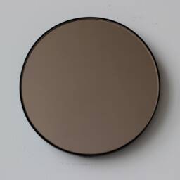 Orbis??? Bronze Tinted Round Mirror With Minimalist Black Frame - Large, Xl - thumbnail 2