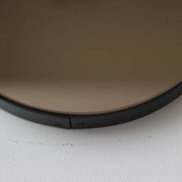Orbis??? Bronze Tinted Round Mirror With Minimalist Black Frame - Large, Xl - thumbnail 4