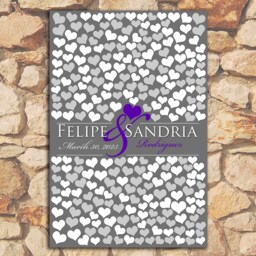 Personalized Wedding Guest Book Poster Heart Signature Design - 20x30 - thumbnail 3