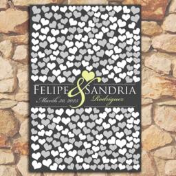 Personalized Wedding Guest Book Poster Heart Signature Design - 20x30 - thumbnail 2