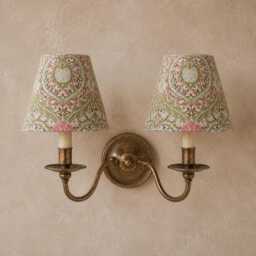 William Morris Eden Rose Lampshade - Handmade Candle Clip Or Drum Shade For Table Lamp, Wall Light Ceiling Pendant - thumbnail 3
