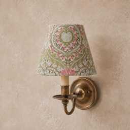 William Morris Eden Rose Lampshade - Handmade Candle Clip Or Drum Shade For Table Lamp, Wall Light Ceiling Pendant - thumbnail 2