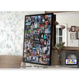 Happy Birthday Friend Son Daughter Sister Brother Husband Wife 56 Picture Photo Collage Frame Party Display Board Framed Canvas Print Gift - thumbnail 1