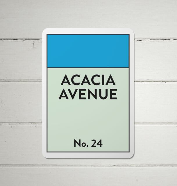 Personalised Monopoly Inspired Metal Sign, Gift For The Home Retro Plaque -A4 Waterproof Aluminium - image 1