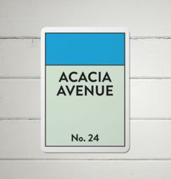 Personalised Monopoly Inspired Metal Sign, Gift For The Home Retro Plaque -A4 Waterproof Aluminium - thumbnail 1