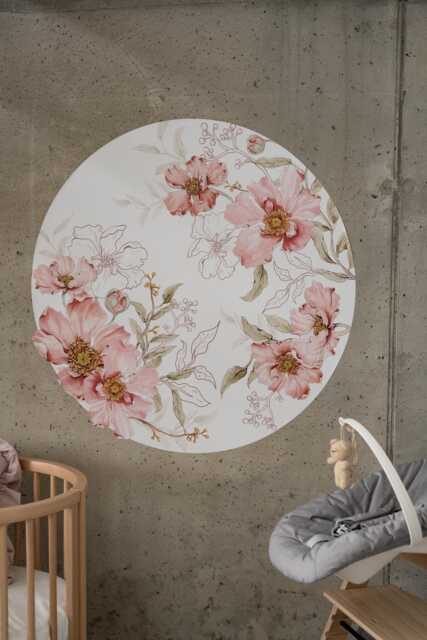 Blush Floral Wall Decal Watercolor Flower Nursery Decor - image 1