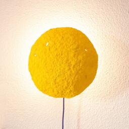 Plug in Sconce Lamp, Rustic Wall Lamp From Paper Mache Eclipse Small - thumbnail 3