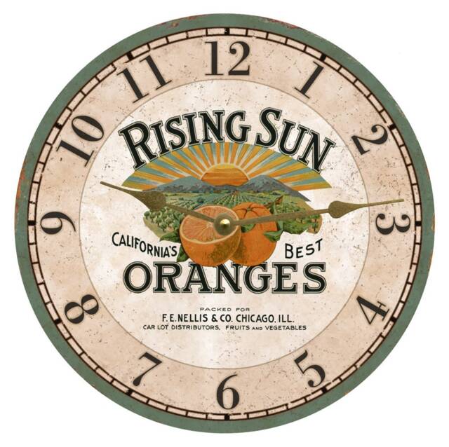 Handcrafted Orange Fruit Clock - Rustic Kitchen Wall Decor - image 1