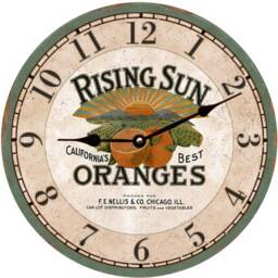 Handcrafted Orange Fruit Clock - Rustic Kitchen Wall Decor - thumbnail 3