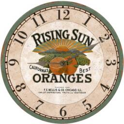 Handcrafted Orange Fruit Clock - Rustic Kitchen Wall Decor - thumbnail 2