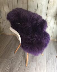 Violet Purple Sheepskin Rug, Thick Soft Fleece Throw - 70x90 cm - thumbnail 1