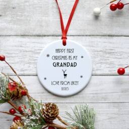 Mummy Daddy Grandma Etc First Christmas Ceramic/Porcelain Hanging Decoration Keepsake - Gift From New Baby Art Deco - thumbnail 4