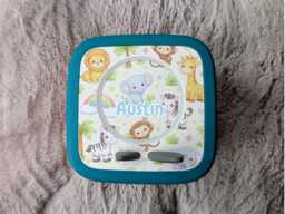 Personalised Safari Animals Toniebox 2 Topper Protective Vinyl Decal Tonie Box Glitter - thumbnail 1