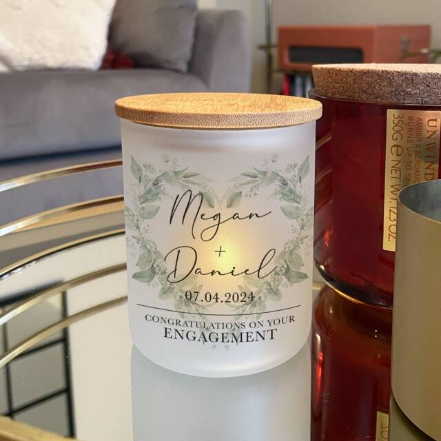 Personalised Engagement Candle Jar - Gifts Gift Box Engaged Wedding Favours Congratulations On Your