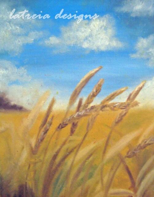 Wheat Field Print, Rustic Art, Field, Painting, Fine Art Painting Fall Country - image 1