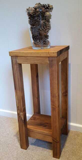 Solid Wood Tall Side Table - H70 X W30 D30cm Various Colours Available - image 1