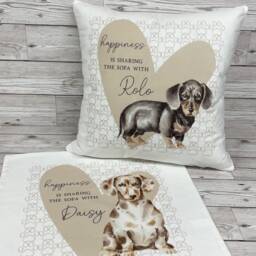 Personalised Dachshund Sharing The Sofa Dog Cushion Cover - Owner Gift Lover Mum - thumbnail 3