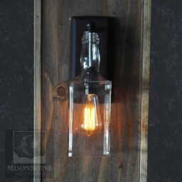 Whiskey Bottle Wall Sconce - Handmade Rustic Farmhouse Lighting - thumbnail 2