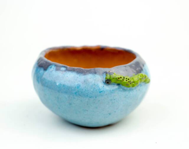 Handmade Plant Pot With Scarabs, Succulent Pot, Cactus Flower Ceramic Scarab, Pottery Handmade - image 1