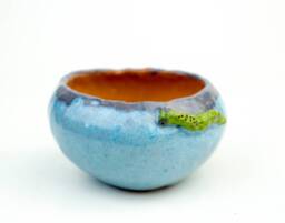 Handmade Plant Pot With Scarabs, Succulent Pot, Cactus Flower Ceramic Scarab, Pottery Handmade - thumbnail 1