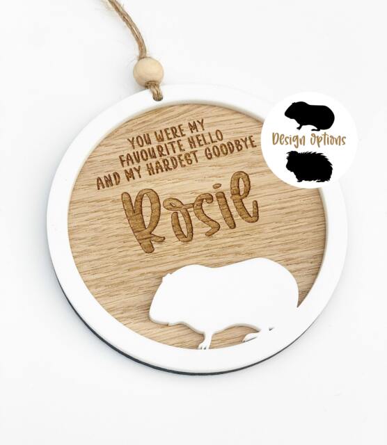 Guinea Pig Remembrance Gift - Sympathy Loss Pet Memorial Rainbow Bridge - image 1