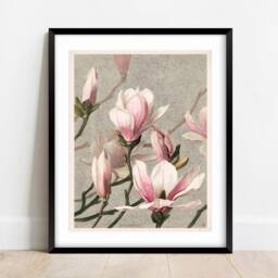 Vintage Magnolia Art Print Floral Botanical Wall Poster - thumbnail 2