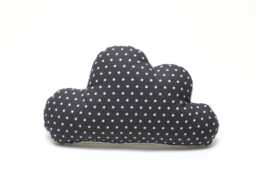 Cloud Pillow - Cuddle Pillow For Kids With Terry On The Backside Dark Grey Stars - thumbnail 1
