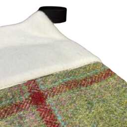 Tweed Wool Christmas Stocking in Forest Green & Red Windowpane Design - thumbnail 3