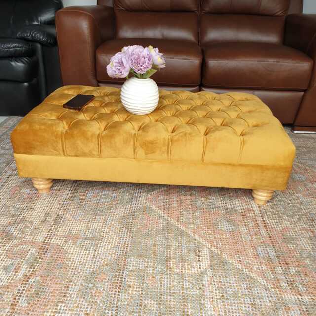 Handmade Chesterfield Footstool Coffee Table - image 1