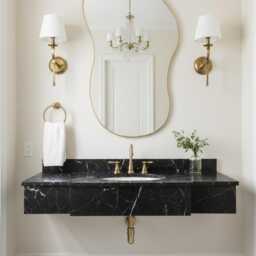 Asymmetrical Mirror - Vanity Irregular Brass Wall Mirrors - thumbnail 2