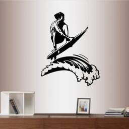 In-Style Decals Wall Vinyl Decal Home Decor Art Sticker Surfing Surfer Guy Man Waves Extreme Ocean Beach Room Removable Mural Design 274 - thumbnail 1