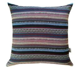 Striped Wooven Textured Pillow Cover Blue Navy Red Brown Cream Beige Black Kilim Style Bohemian Home Decor Farmhouse Ethnic Boho Cushion - thumbnail 1